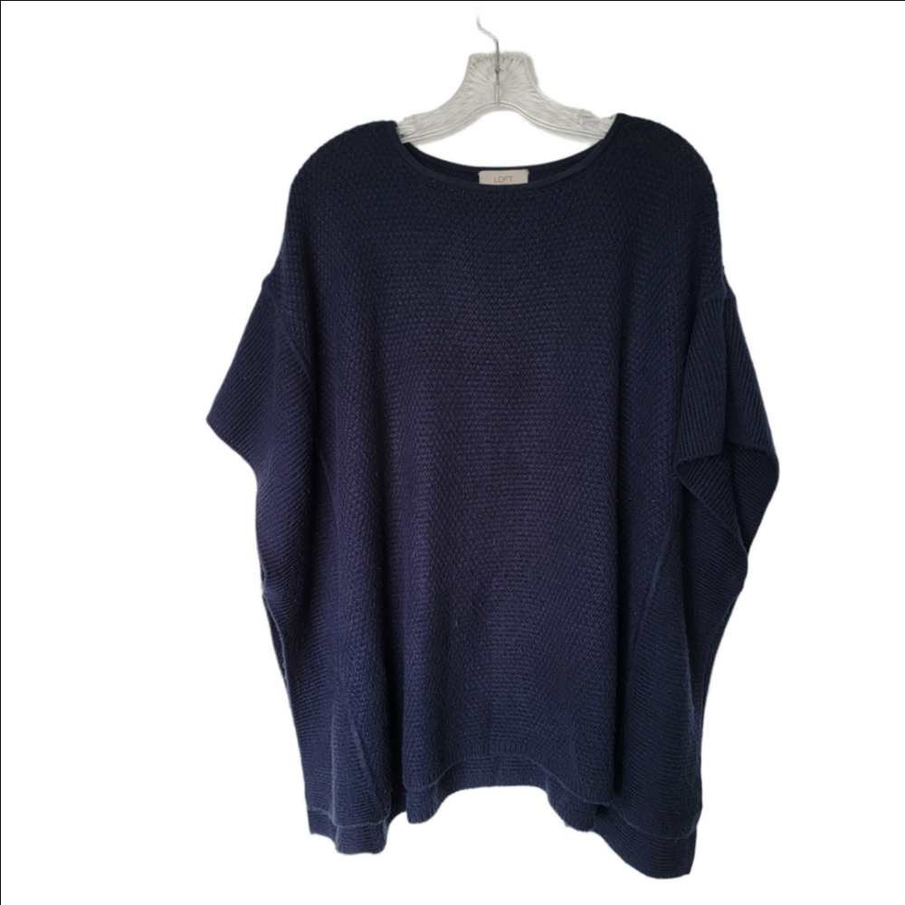 LOFT Navy Poncho Sweater